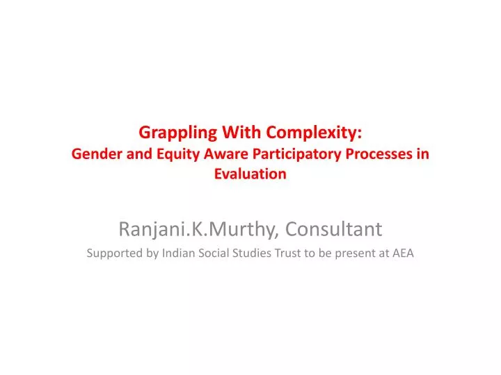 grappling with complexity gender and equity aware participatory processes in evaluation