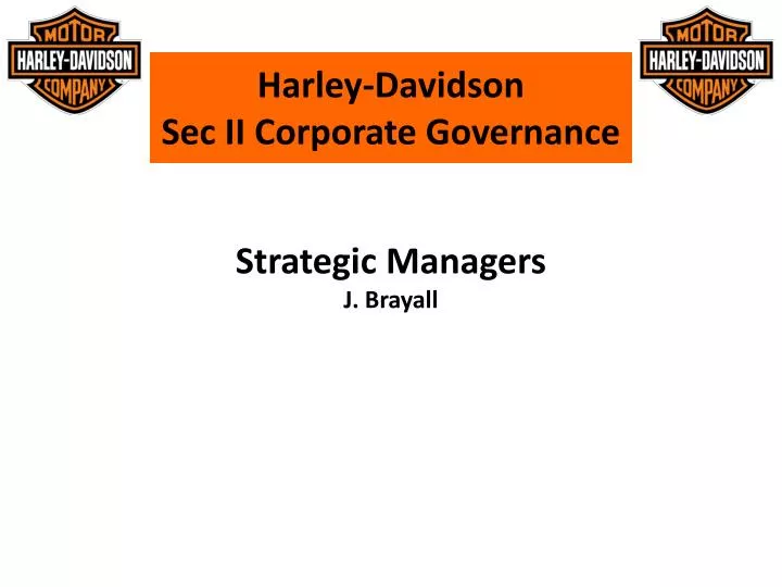 harley davidson sec ii corporate governance