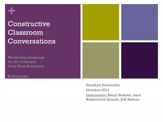 Constructive Classroom Conversations