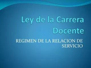 ley de la carrera docente