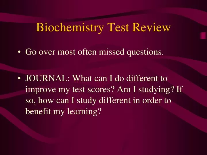 biochemistry test review