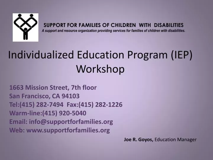 individualized education program iep workshop
