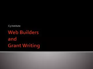 Web Builders and Grant Writing