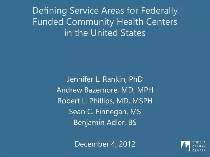 defining service areas for federally funded community health centers in the united states