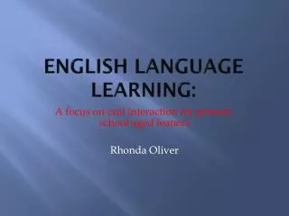 English language learning :