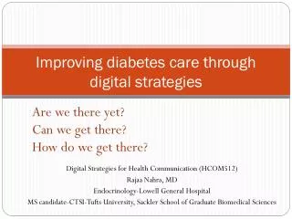 Improving diabetes care through digital strategies