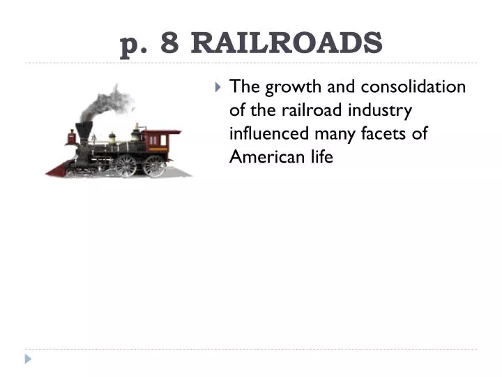p 8 railroads