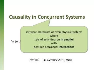 Causality in Concurrent Systems