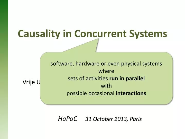 causality in concurrent systems