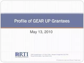 Profile of GEAR UP Grantees