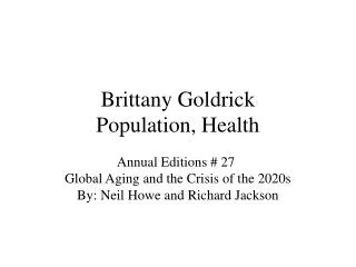 Brittany Goldrick Population, Health