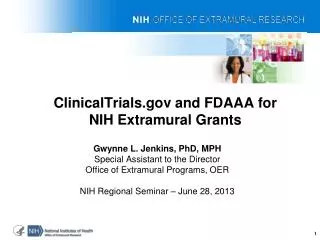 ClinicalTrials.gov and FDAAA for NIH Extramural Grants
