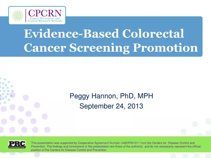 evidence based colorectal cancer screening promotion