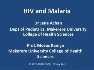 HIV and Malaria