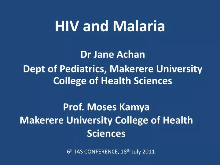 hiv and malaria