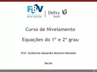 curso de nivelamento equa es do 1 e 2 grau
