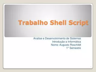 Trabalho Shell Script