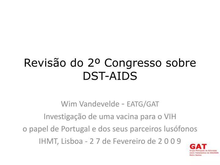 revis o do 2 congresso sobre dst aids