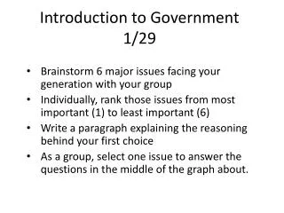 Introduction to Government 1/29