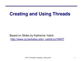 Creating and Using Threads