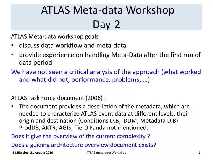 atlas meta data workshop day 2