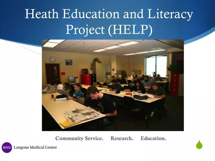 heath education and literacy project help
