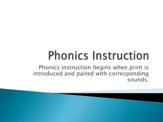 Phonics Instruction