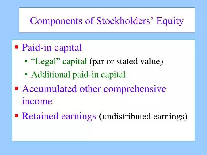 components of stockholders equity