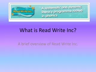 What is Read Write Inc?
