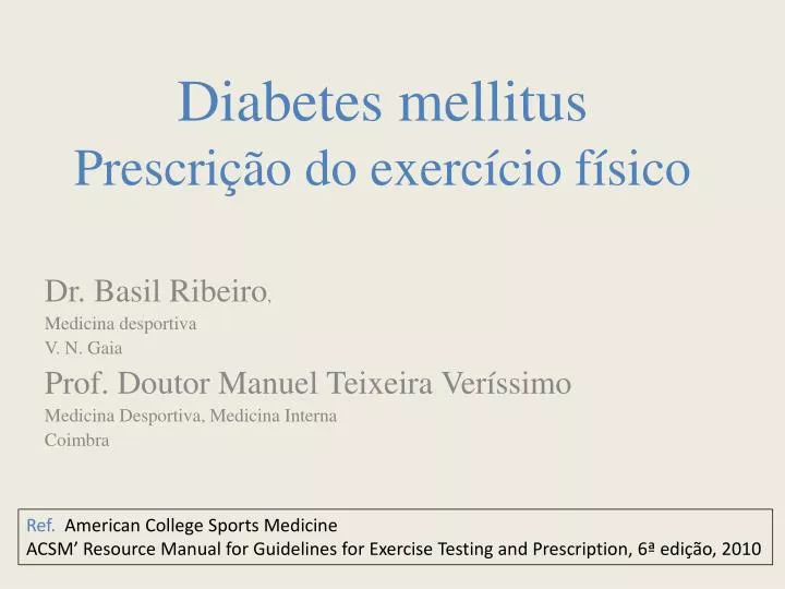 diabetes mellitus prescri o do exerc cio f sico