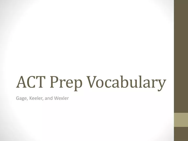 act prep vocabulary