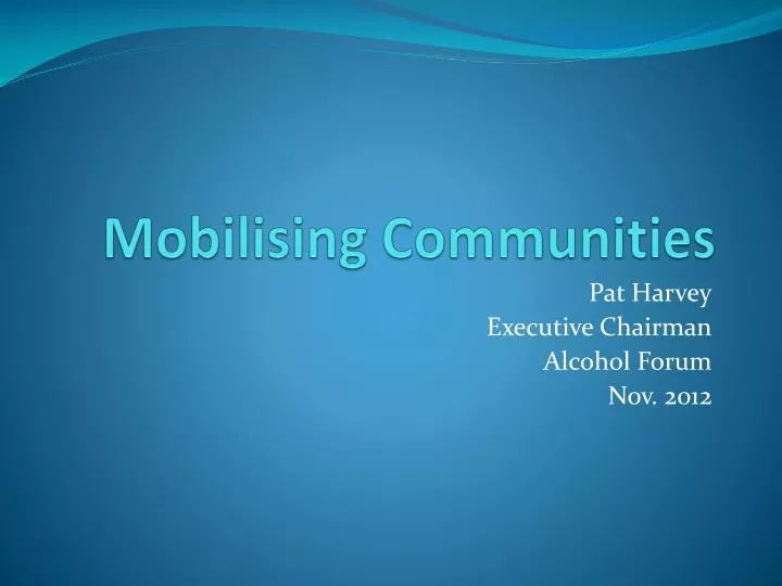 mobilising communities
