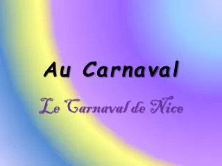au carnaval
