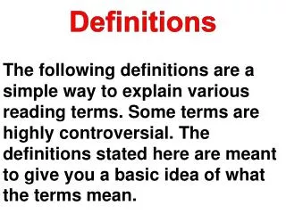 Definitions