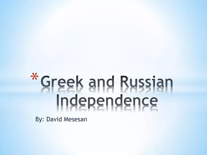 greek and russian independence