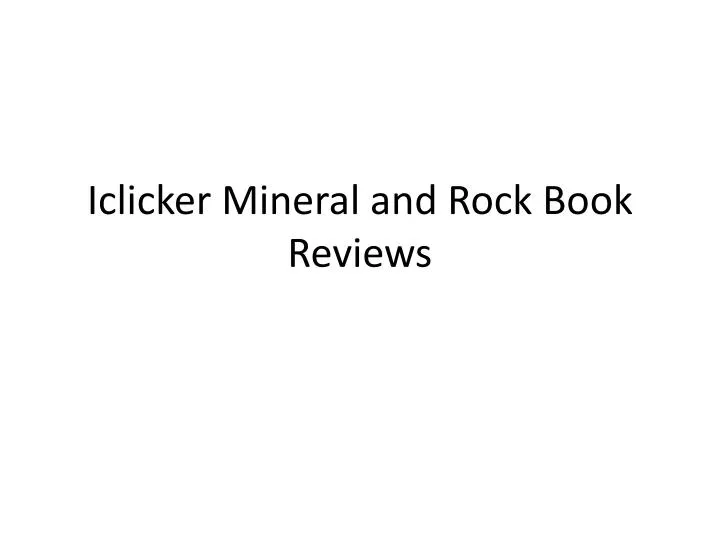 iclicker mineral and rock book reviews