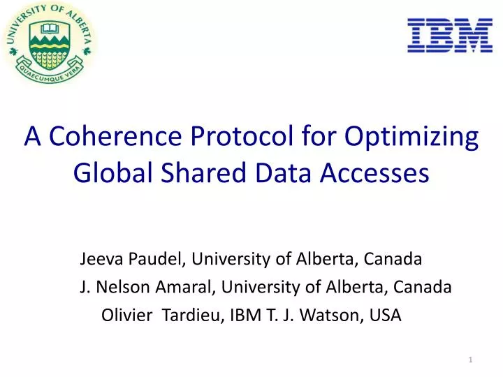 a coherence protocol for optimizing global shared data accesses