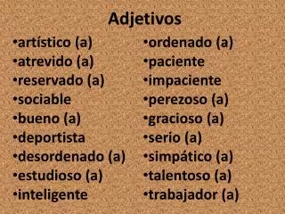 adjetivos