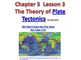 Chapter 5 Lesson 3 The Theory of Plate Tectonics You tube 5:43