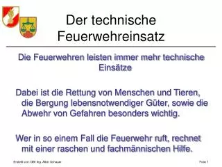 der technische feuerwehreinsatz