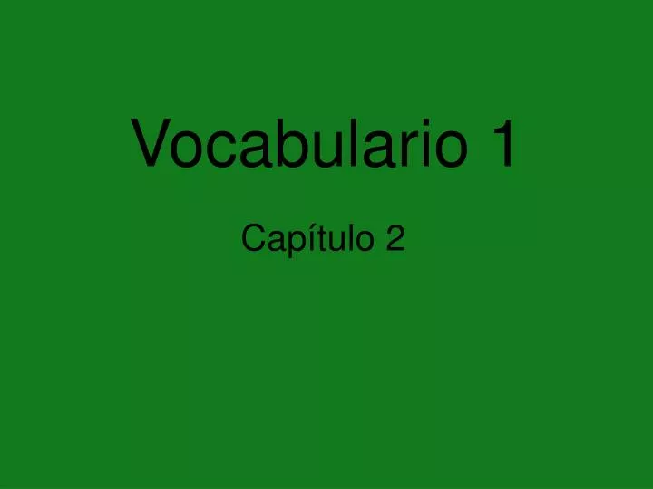 vocabulario 1
