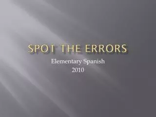spot the errors