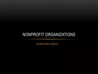 Nonprofit Organizations
