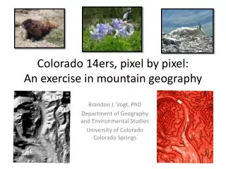Colorado 14ers, pixel by pixel: An exercise in mountain geography