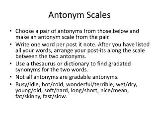 Antonym Scales