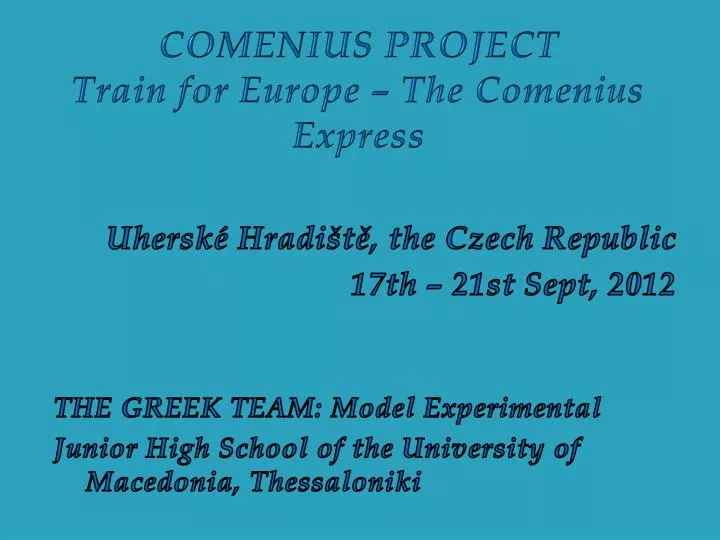 comenius project train for europe the comenius express