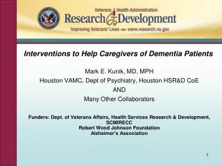 Interventions to Help Caregivers of Dementia Patients