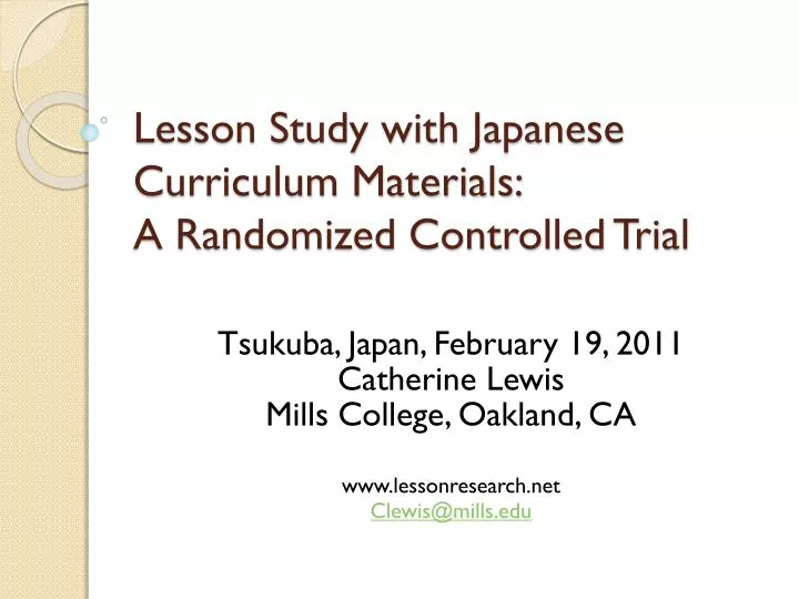 lesson study with japanese curriculum materials a randomized controlled trial