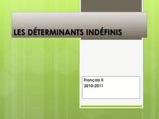 les d terminants ind finis