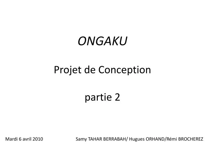 ongaku projet de conception partie 2